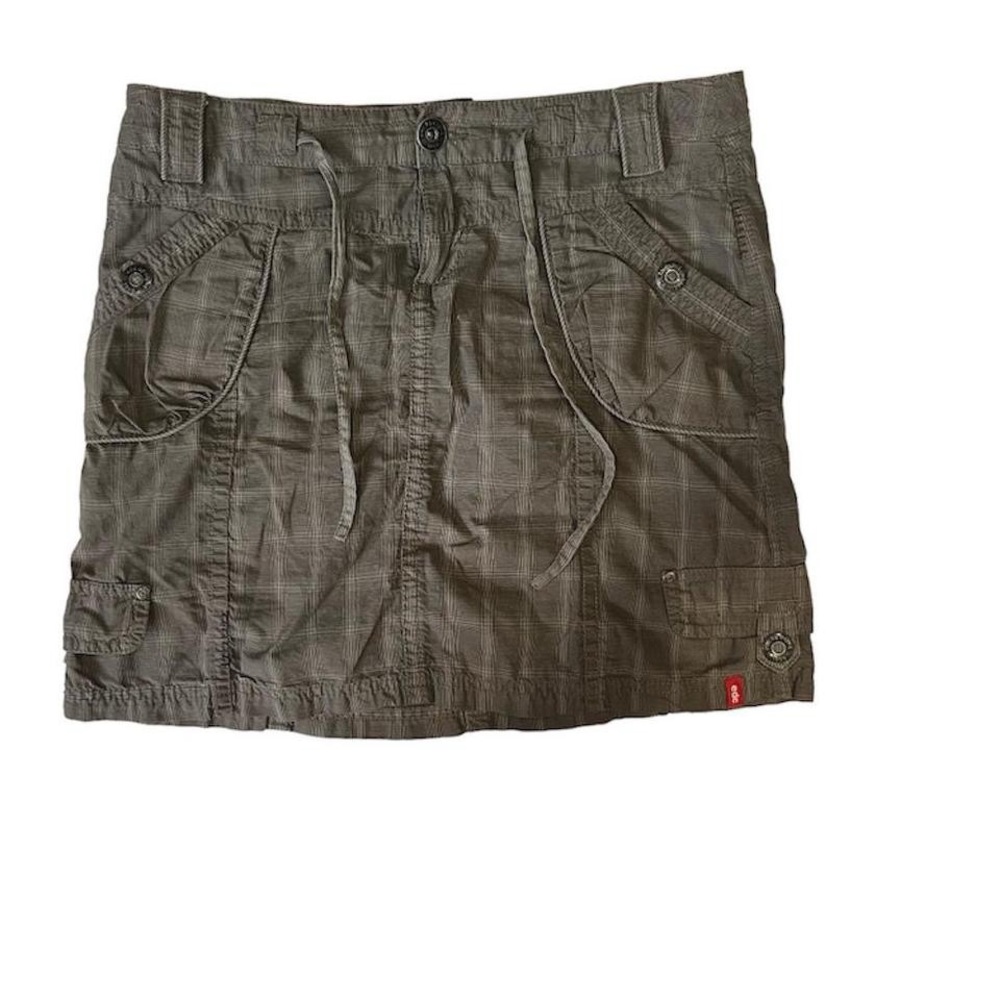 geez louise >.< | gorgeous Y2K green plaid cargo skirt